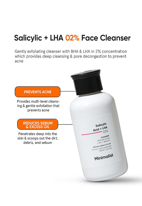 Minimalist Salicylic Acid + LHA 2% Cleanser For Reduces Sebum &amp; Prevents Breakout Without Drying Skin, 250ml - Image 3 - Buy from Indicrest