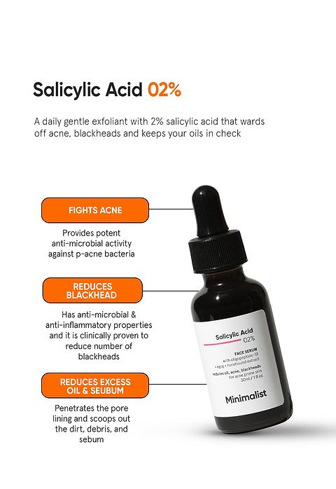 Minimalist Salicylic Acid 2% Face Serum For Reduces Acne, Blackheads &amp; Excessive Oil, 10ml - Image 3 - Buy from Indicrest