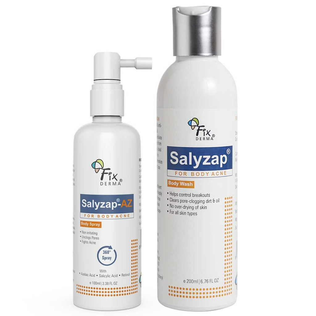 Fixderma Salyzap Body Wash + Salyzap-AZ Body Spray | 360° Coverage To Treat and Prevent Body Acne, Body Wash 200ml + Body Spray 100ml - Image 7 - Buy from Indicrest