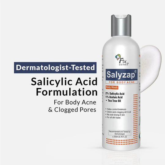 Fixderma Salyzap Body Wash 200ml Pack of 2 | Soap-Free Wash to Combat Stubborn Body Acne - Buy from Indicrest