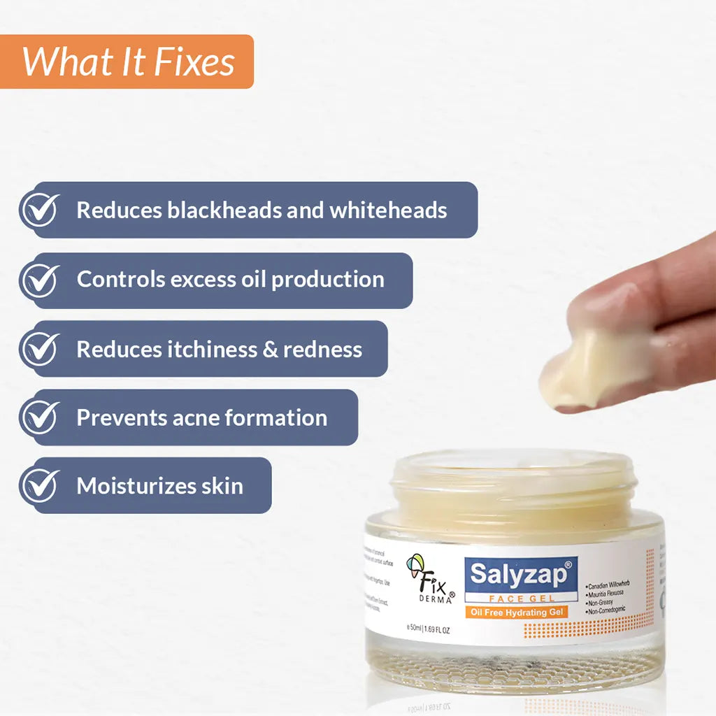 Fixderma Salyzap Face Gel | Oil-Free, Gel Moisturizer for Oily and Acne-Prone Skin, 50ml - Image 2 - Buy from Indicrest