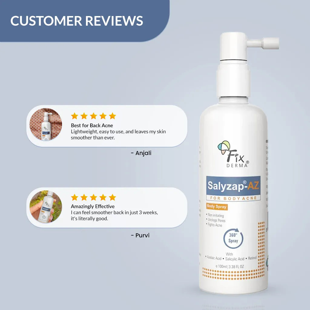 Fixderma Salyzap-AZ Body Spray | An Innovative 360° Spray for Back & Body Acne, 100ml - Image 5 - Buy from Indicrest