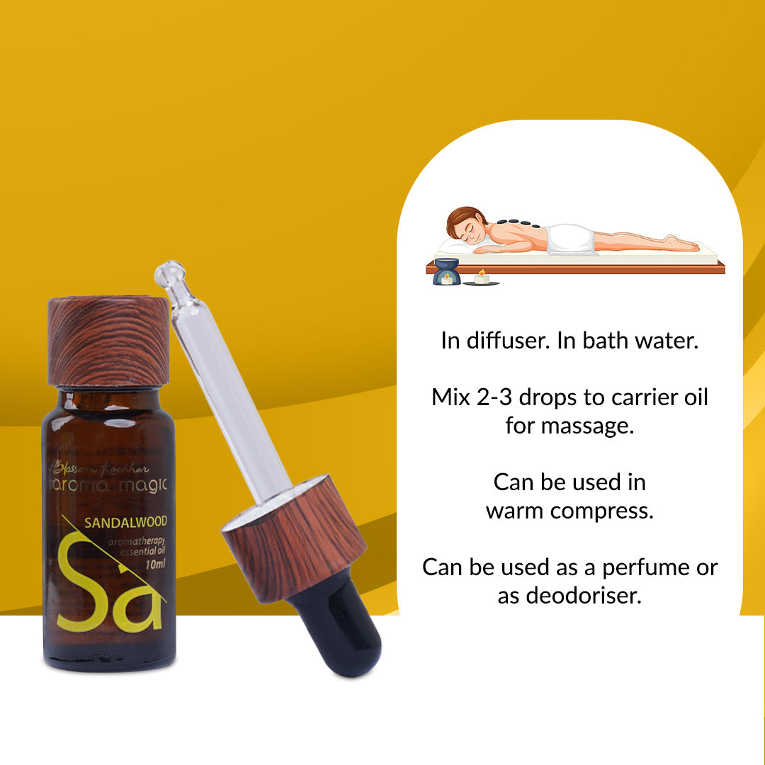 Aroma Magic Sandalwood Essential Oil For Relaxation & Calmness, 10ml - Image 5 - Buy from Indicrest