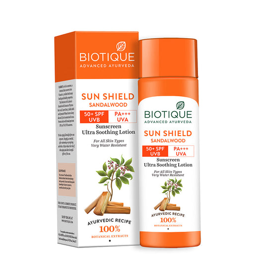 Biotique Sun Shield Sandalwood 50+SPF Sunscreen Lotion, 190ml - Buy from Indicrest