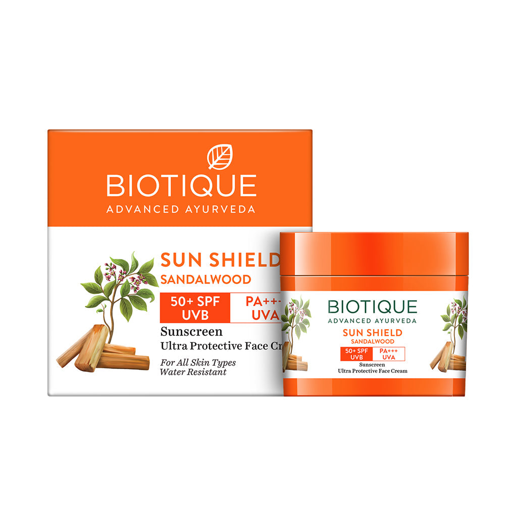 Biotique Sun Shield Sandalwood 50+SPF Suncreen, 50g - Image 2 - Buy from Indicrest