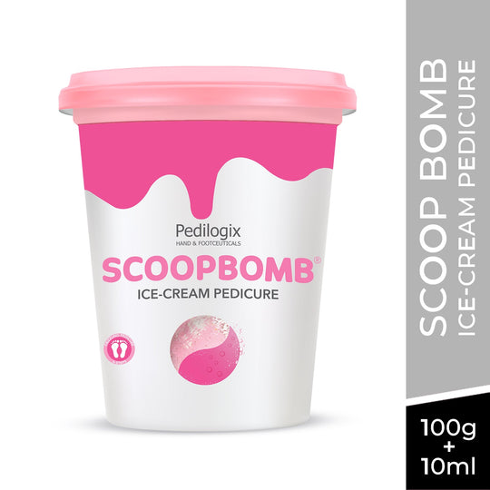 O3+ Pedilogix Hand & Footceuticals Scoop Bomb Kit Ice-Cream Pedicure for Soft & Moisturised Feet | 100g+10ml Buy at Indicrest Image 2
