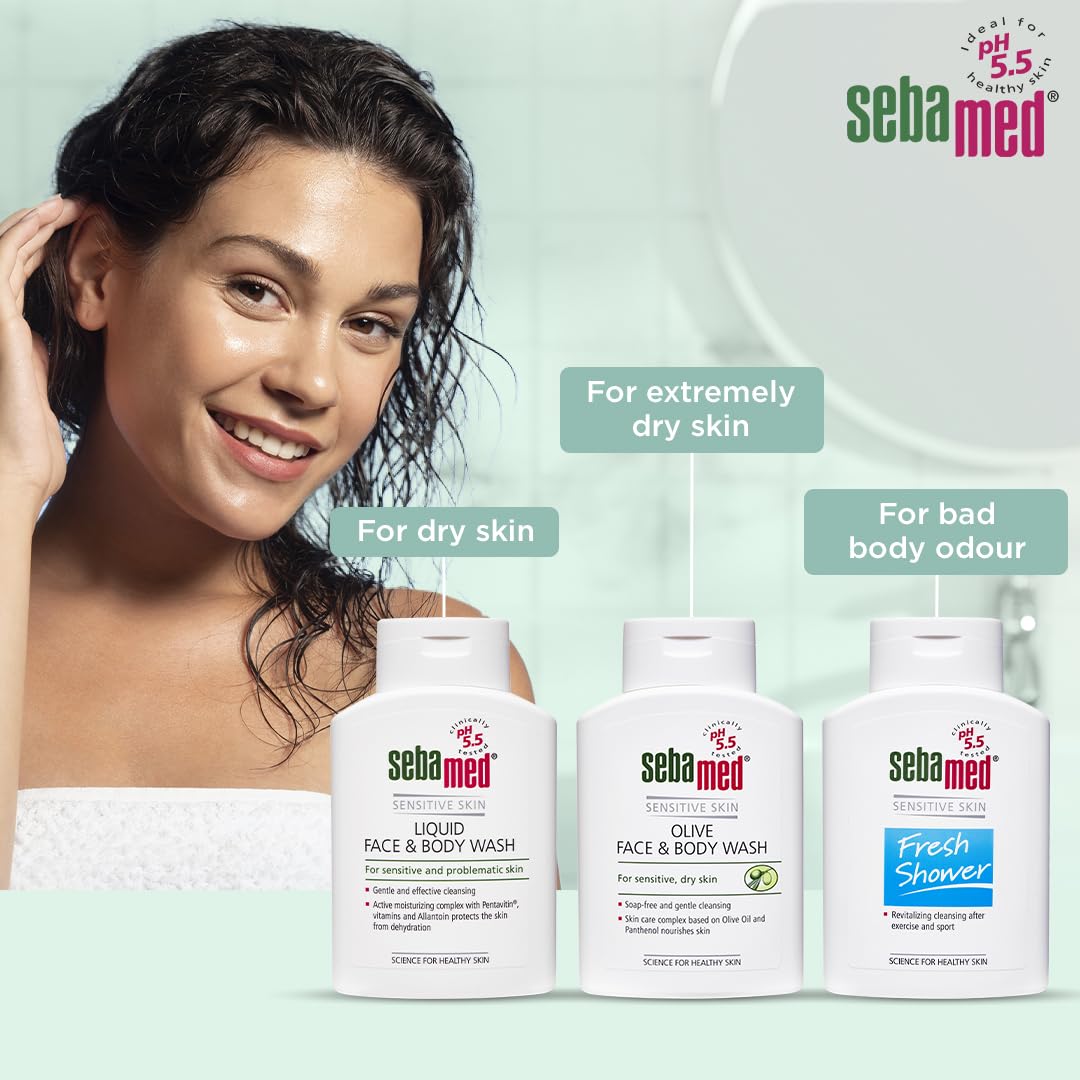 Sebamed Cleansing Bar next to other Sebamed products