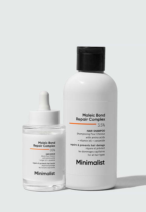 Minimalist Maleic Bond Repair Complex Hair Serum & Shampoo Duo For Repairs, prevent hair damage and nourishes hair, Hair Shampoo 50ml + Hair serum 50ml - Buy from Indicrest