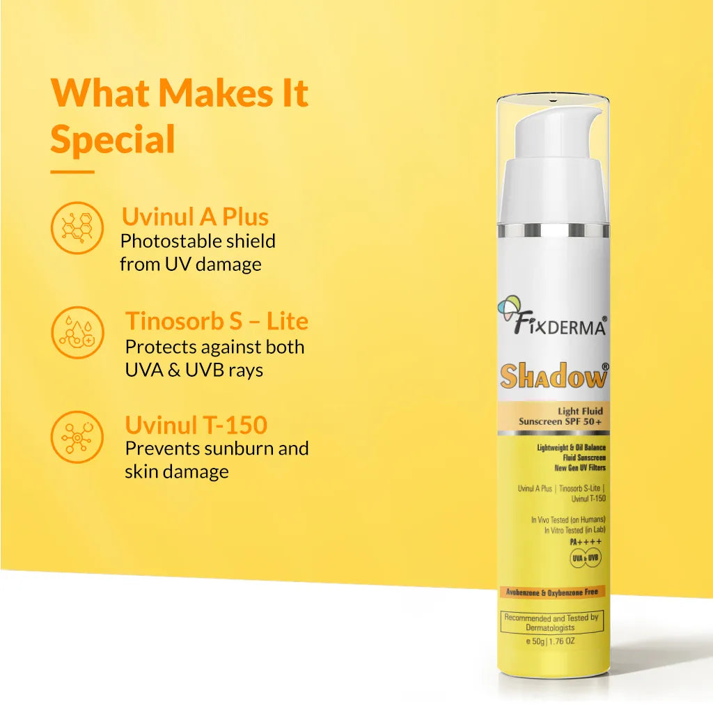 Fixderma Shadow Light Fluid Sunscreen SPF 50+, 50g - Image 4 - Buy from Indicrest