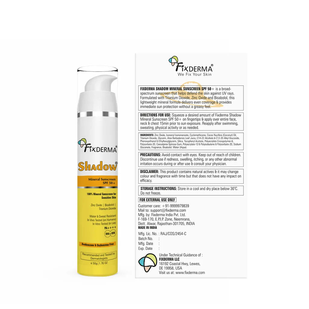 Fixderma Shadow Mineral Sunscreen SPF 50+, Sunscreen 50g - Image 6 - Buy from Indicrest