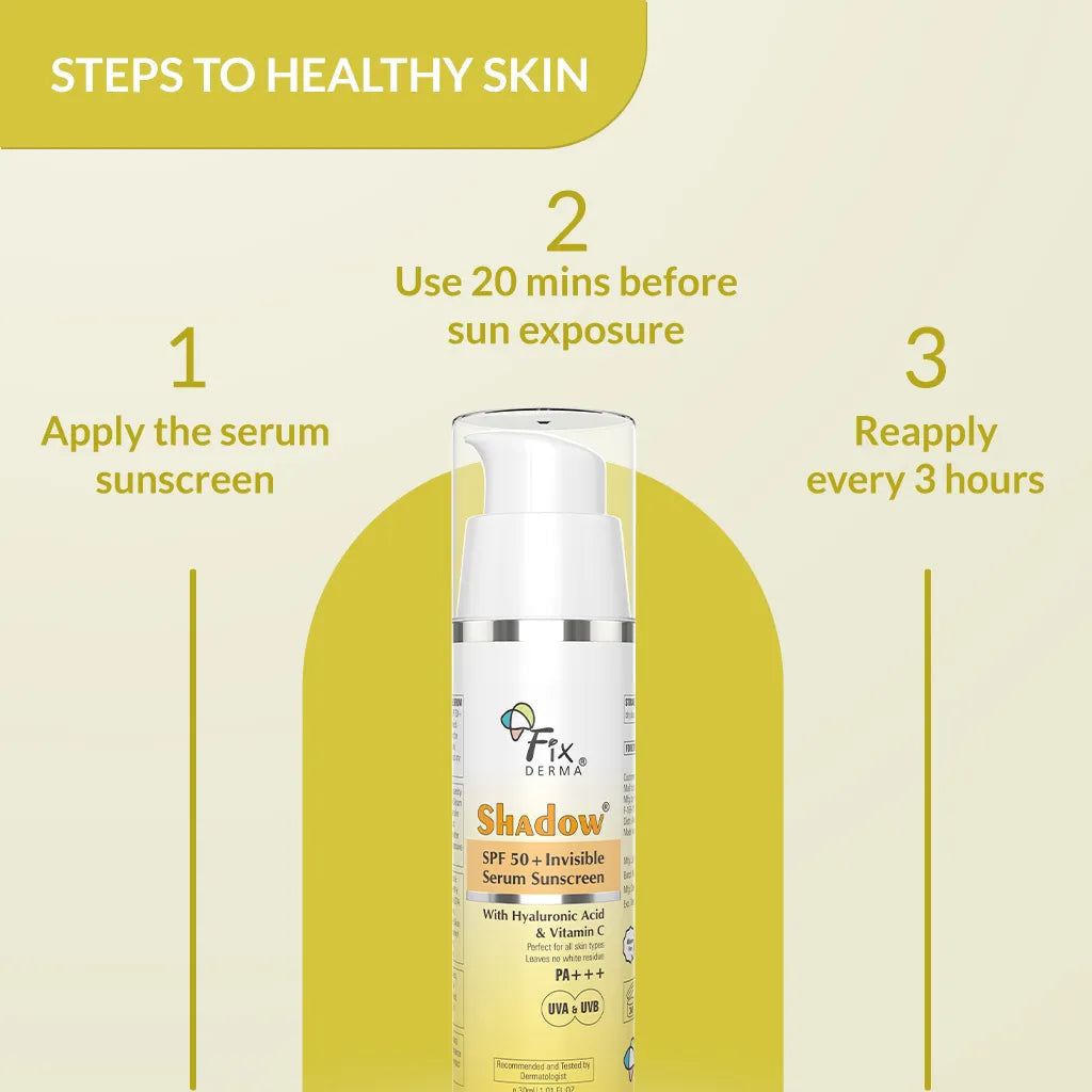 Fixderma Shadow SPF 50+ Invisible Serum Sunscreen | Hydrates, Brightens and Protects the skin, 30ml - Image 5 - Buy from Indicrest