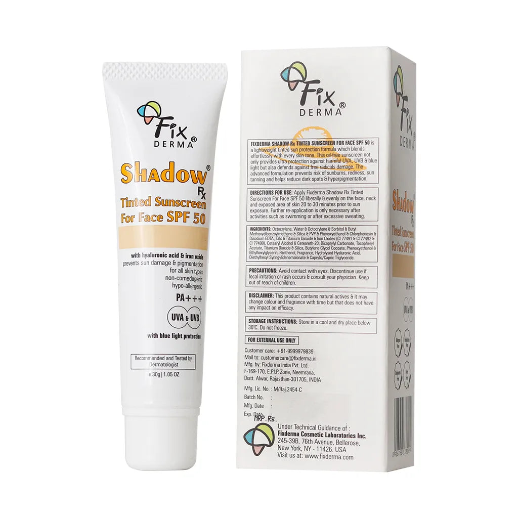 Fixderma Shadow Rx Tinted Sunscreen For Face SPF 50 | Dermatologist-Recommended sunscreen with a sheer tint, 30g - Image 9 - Buy from Indicrest