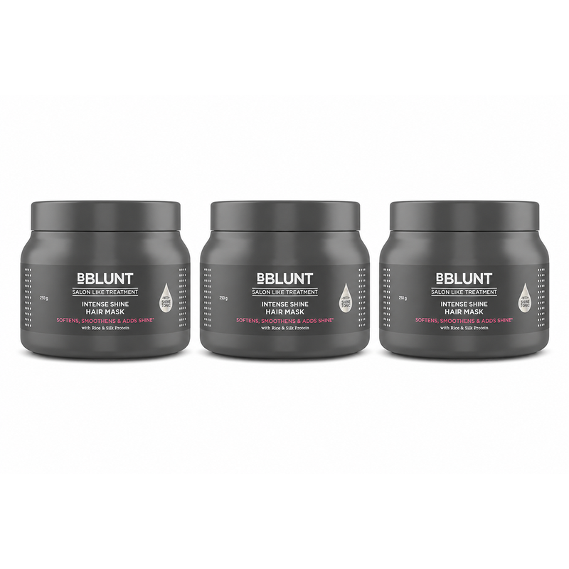 Bblunt Intense Shine Hair Mask with Rice & Silk Protein for Softer, Smoother & Shinier Hair, 250g, Pack of 3 X 250g - Buy from Indicrest