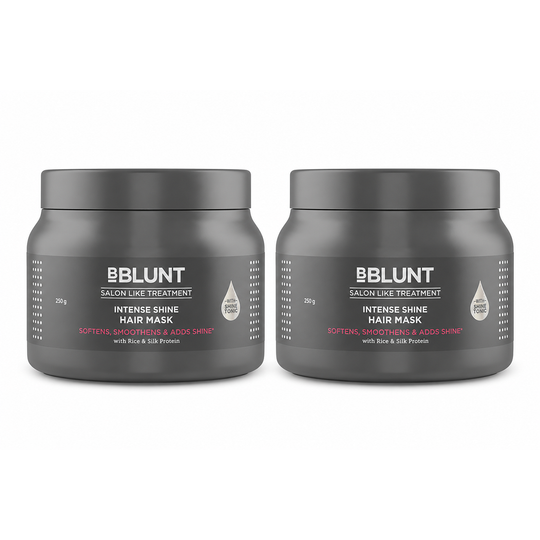 Bblunt Intense Shine Hair Mask with Rice & Silk Protein for Softer, Smoother & Shinier Hair, 250g, Pack of 2 X 250g - Buy from Indicrest