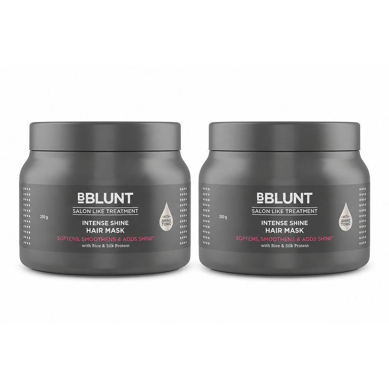 Bblunt Intense Shine Hair Mask with Rice & Silk Protein for Softer, Smoother & Shinier Hair, 250g, Pack of 2 X 250g - Buy from Indicrest