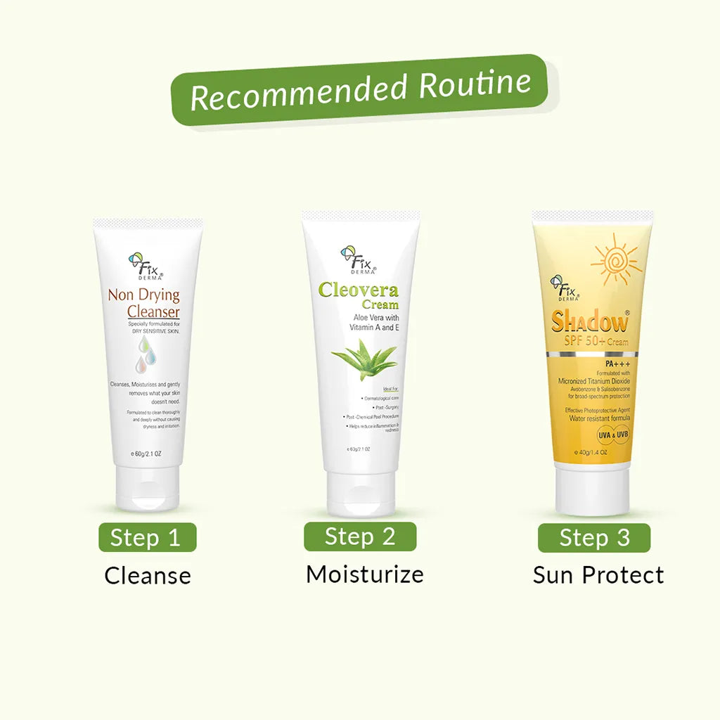 Fixderma Skincare Kit for Sensitive Skin | Three-step skincare routine for healthy, clear skin, Cream 15g + Sunscreen 40g + Cleanser 60g - Image 8 - Buy from Indicrest