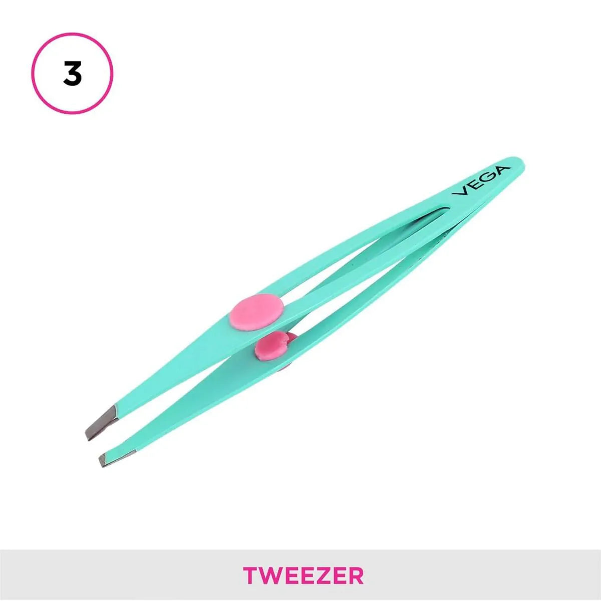 Slant Tip Tweezer with Rubber Grip by Vega