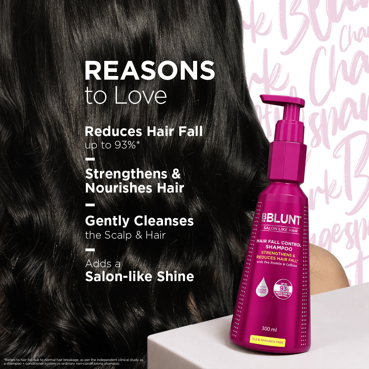 Bblunt Hair Fall Control Shampoo with Pea Protein & Caffeine for Stronger Hair, 650ml - Image 5 - Buy from Indicrest