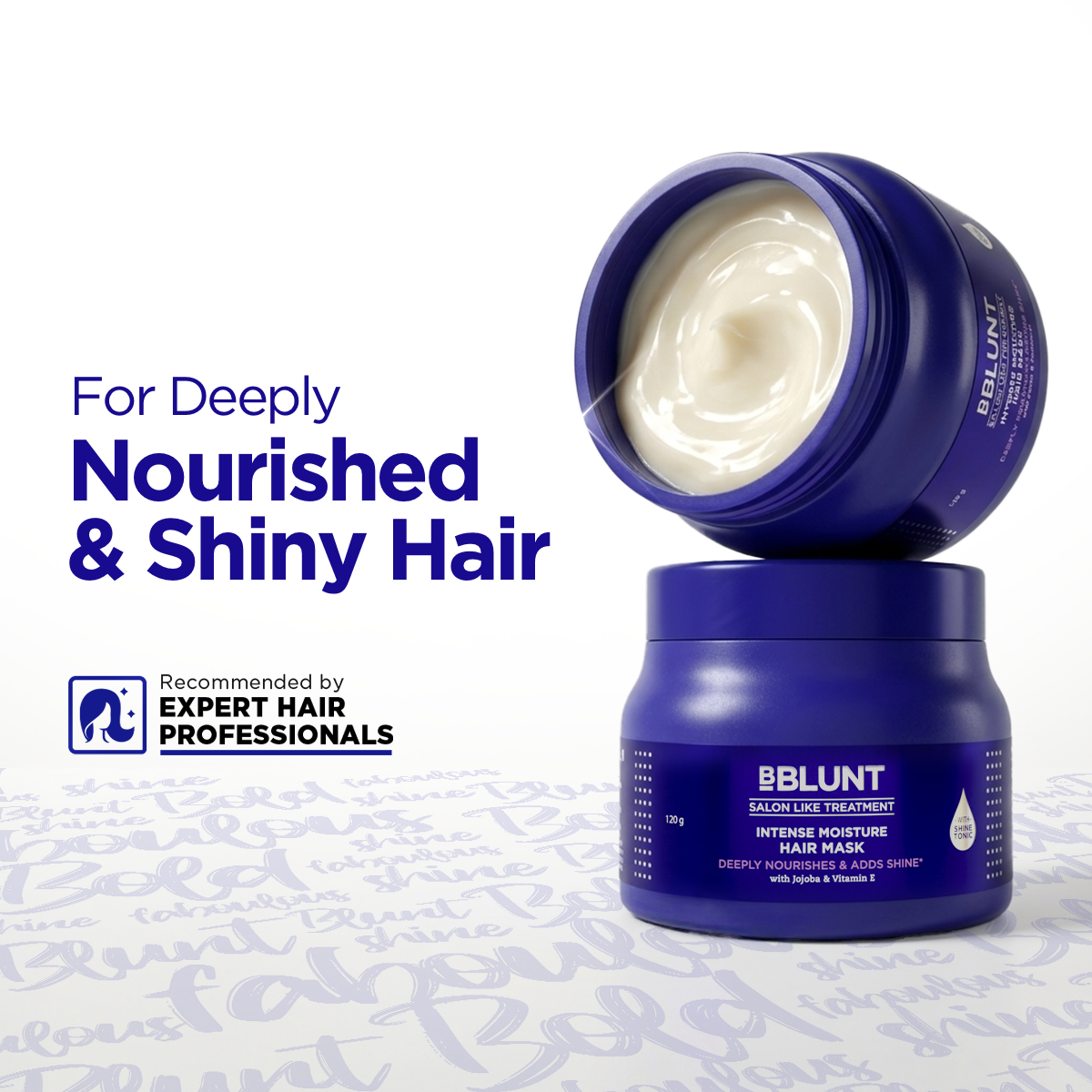 Bblunt Intense Moisture Hair Mask with Jojoba Oil & Vitamin E for Nourished & Shiny Hair Pack of 2 X 120g - Image 2 - Buy from Indicrest