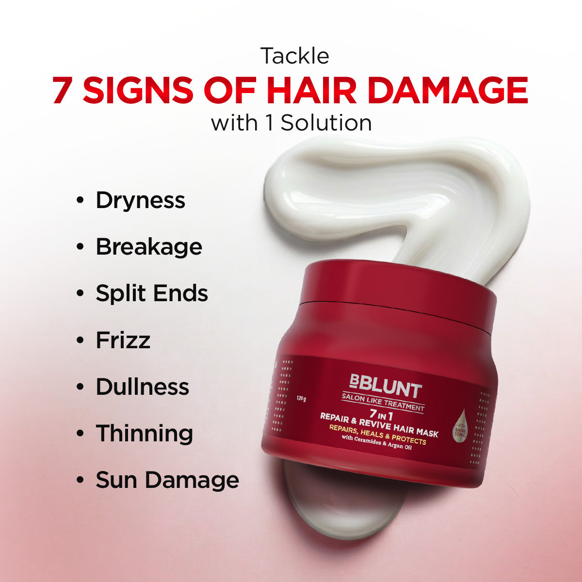 Bblunt 7 in 1 Repair & Revive Hair Mask for Upto 100% Damage Repair, 250g, Pack of 3 X 120g - Image 14 - Buy from Indicrest
