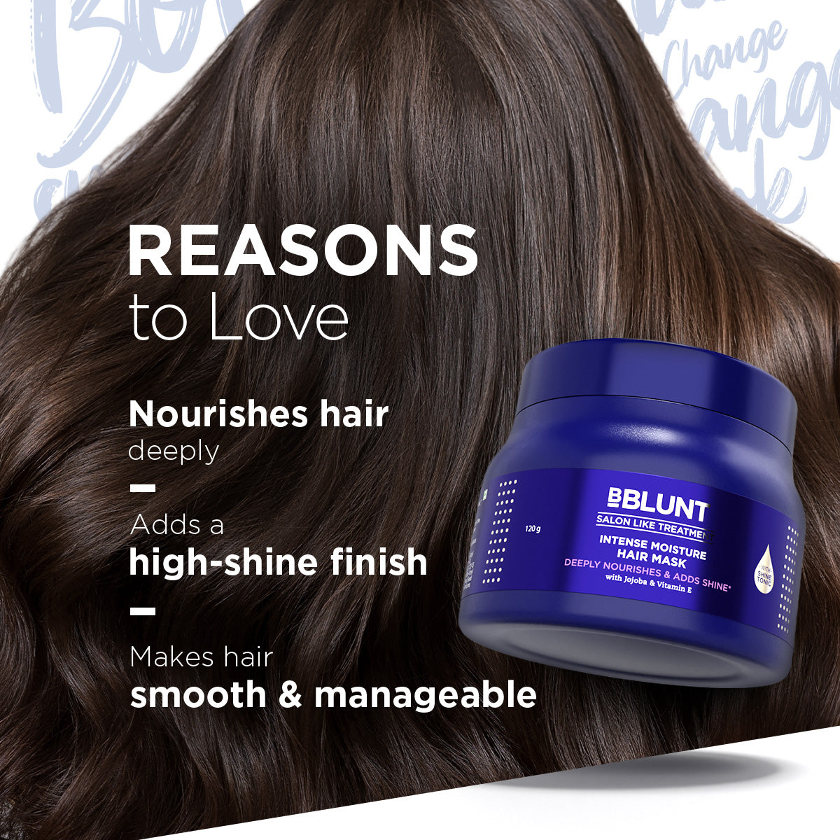 Bblunt Intense Moisture Hair Mask with Jojoba Oil & Vitamin E for Nourished & Shiny Hair- 120g, Pack of 2 - Image 5 - Buy from Indicrest