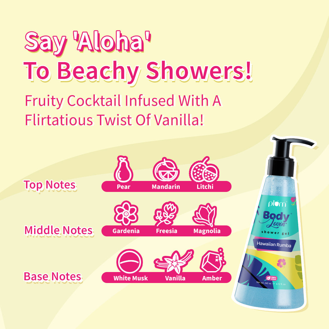 Smell So Good Shower Kit By Plum BodyLovin’ | Vanilla Vibes Body Wash, Hawaiian Rumba Shower Gel & Orchid You Not Shower Gel