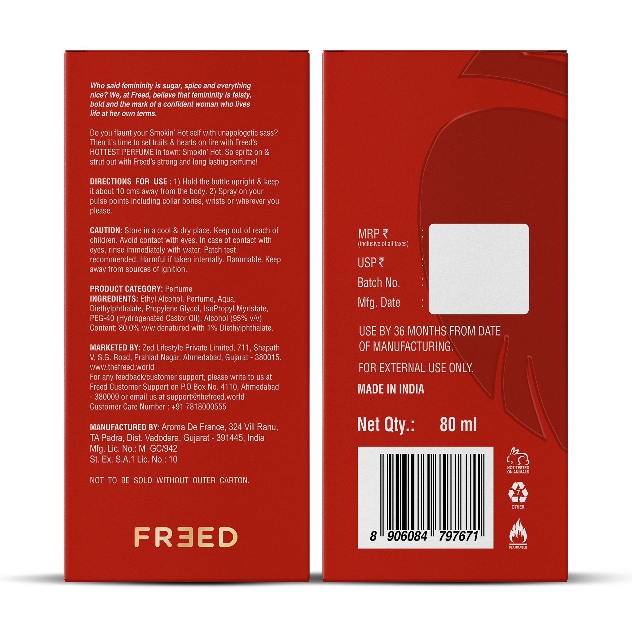 Beardo Freed Smokin' Hot Eau De Parfum Intense 80ml - Image 10 - Buy from Indicrest
