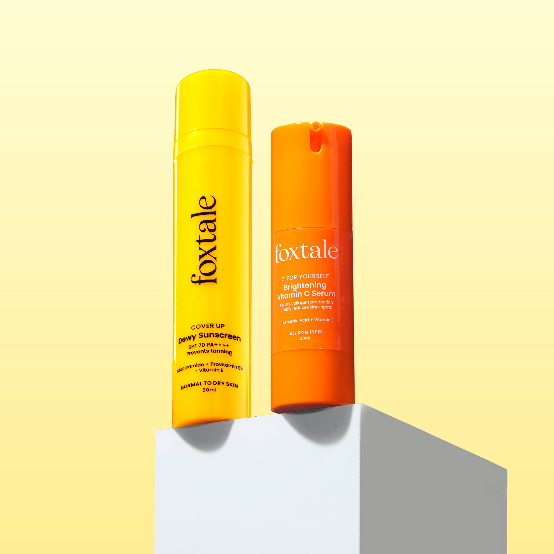 Foxtale Even Tone & Texture Vitamin C Serum + SPF 70 Matte Finish Sunscreen - Image 9 - Buy from Indicrest
