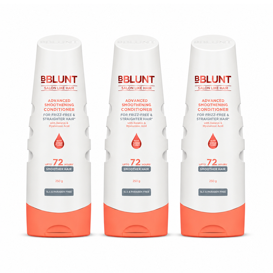 Bblunt Advanced Smoothening Conditioner with Keratin & Hyaluronic Acid - 250g, Pack of 3 - Buy from Indicrest
