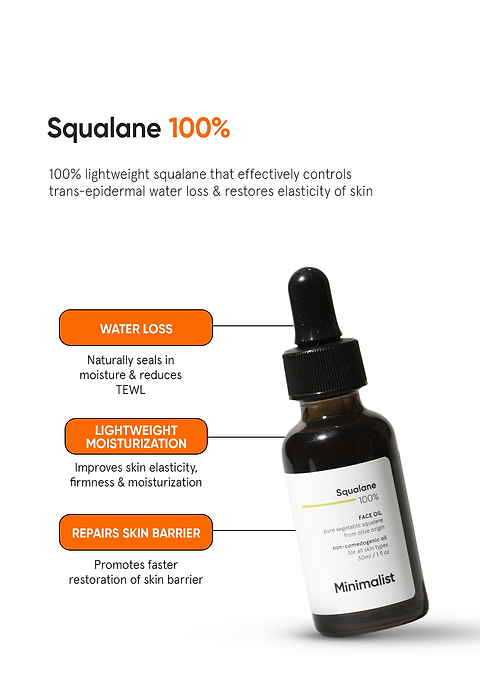 Minimalist Squalane 100% Face Oil For Superior, lightweight Moisturisation, 30ml - Image 2 - Buy from Indicrest