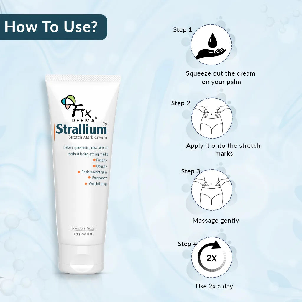 Fixderma Strallium Stretch Marks Cream | Novel skin care solution to reduce stretch marks effectively, 75g - Image 7 - Buy from Indicrest