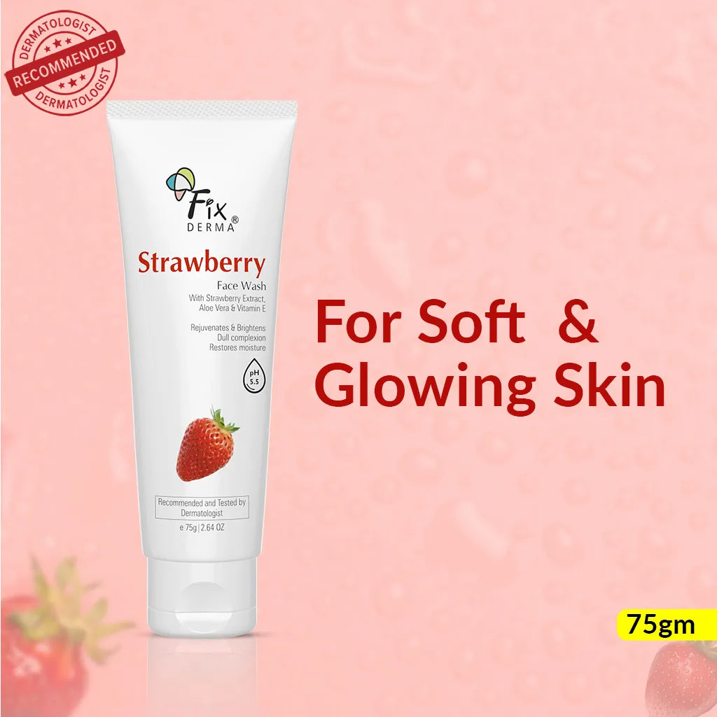 Fixderma Strawberry Face Wash | Cleansing formula to exfoliate & tighten enlarged pores, 75g - Image 7 - Buy from Indicrest