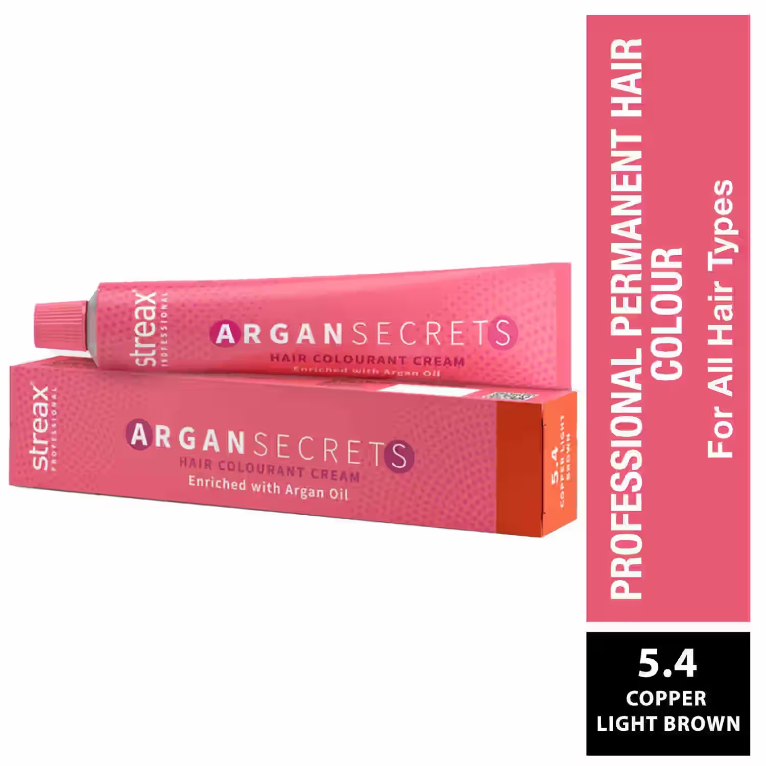 Streax Professional Hair Colour Tube Copper Light Brown No.(5.4), 120ml Buy at Indicrest