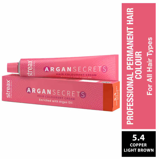 Streax Professional Hair Colour Tube Copper Light Brown No.(5.4), 120ml Buy at Indicrest