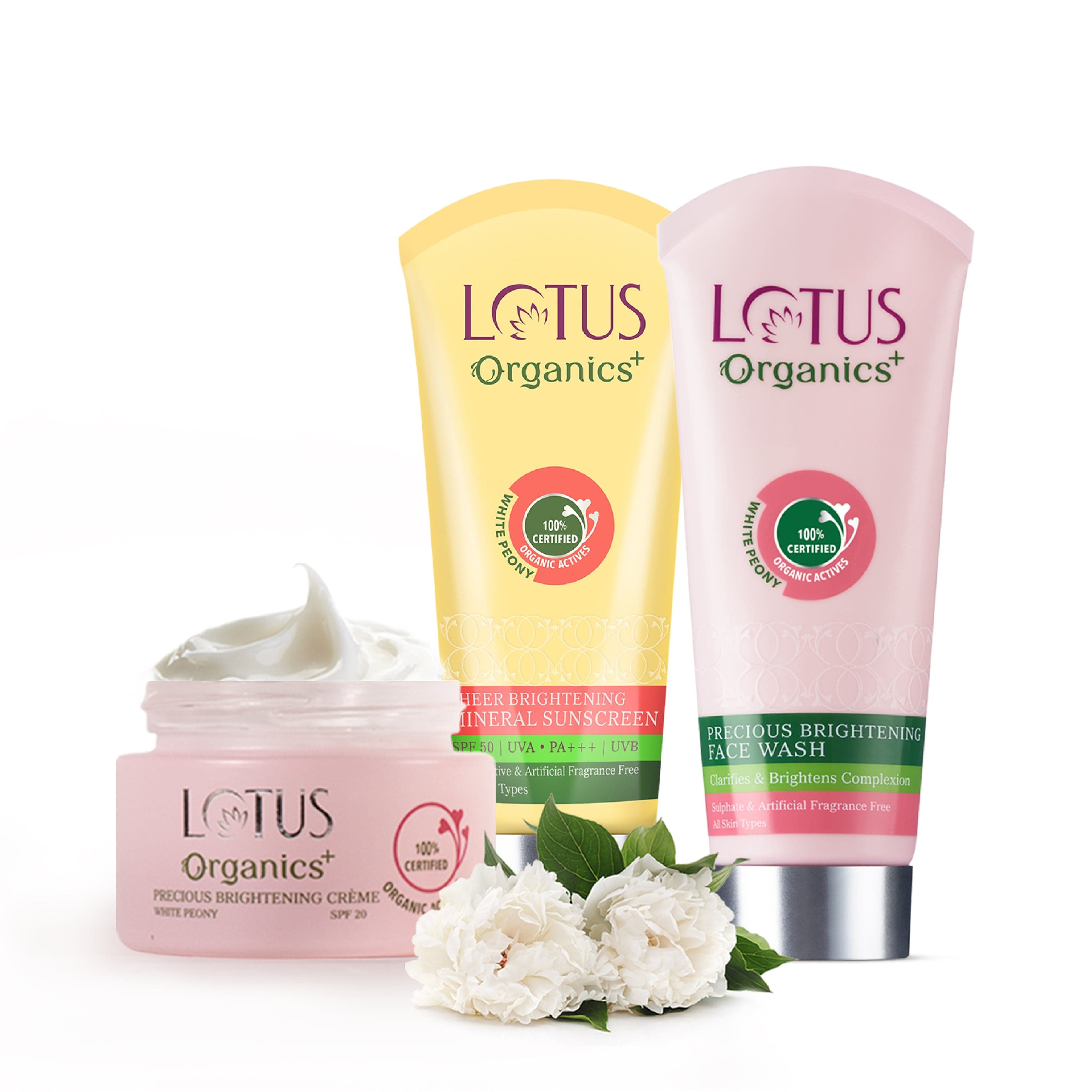 Lotus Herbals Precious Brightening Summer Glow Trio, 100g 100g 50g