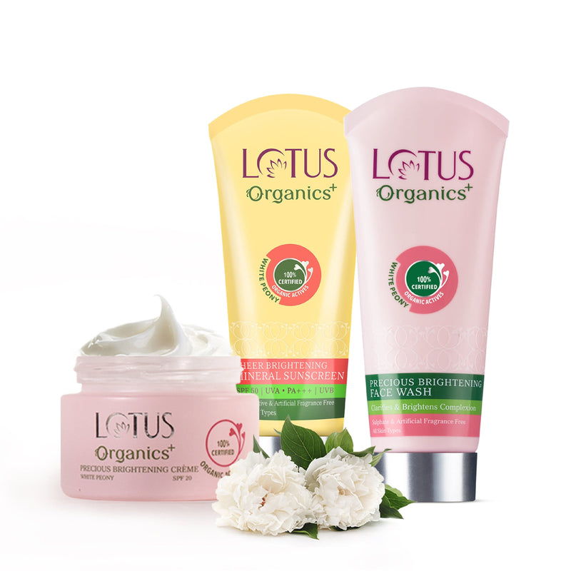 Lotus Herbals Precious Brightening Summer Glow Trio, 100g 100g 50g
