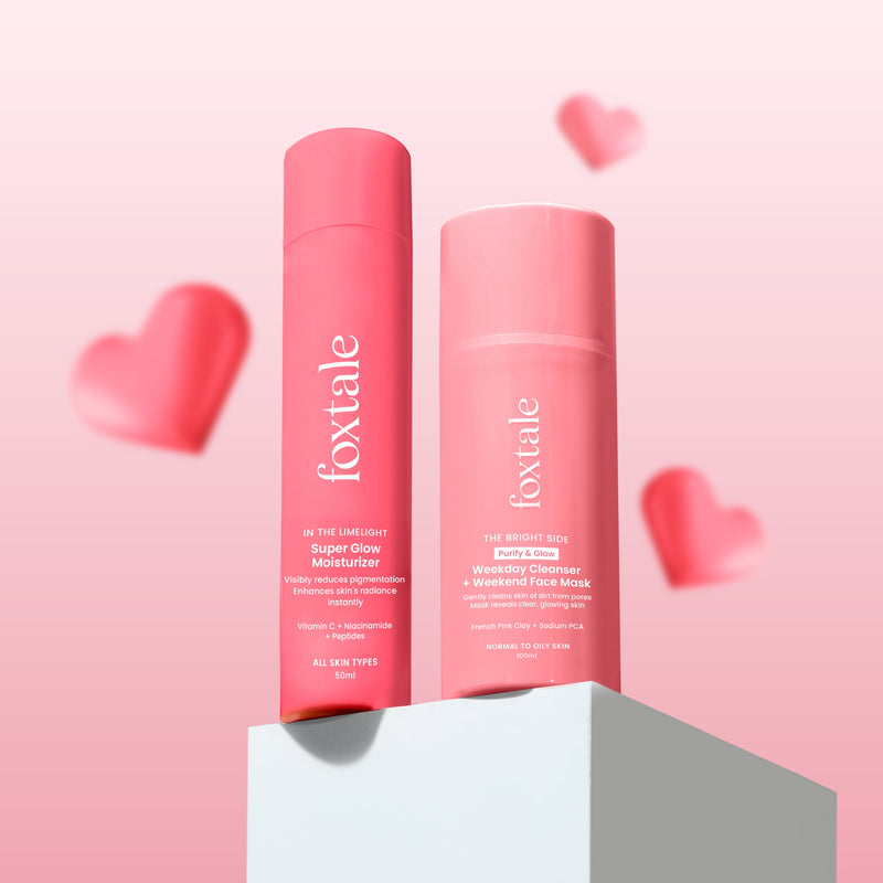 Foxtale Super Glow Up Duo Purify & Glow Cleanser + Mask + Super Glow Moisturizer with Vitamin C - Buy from Indicrest