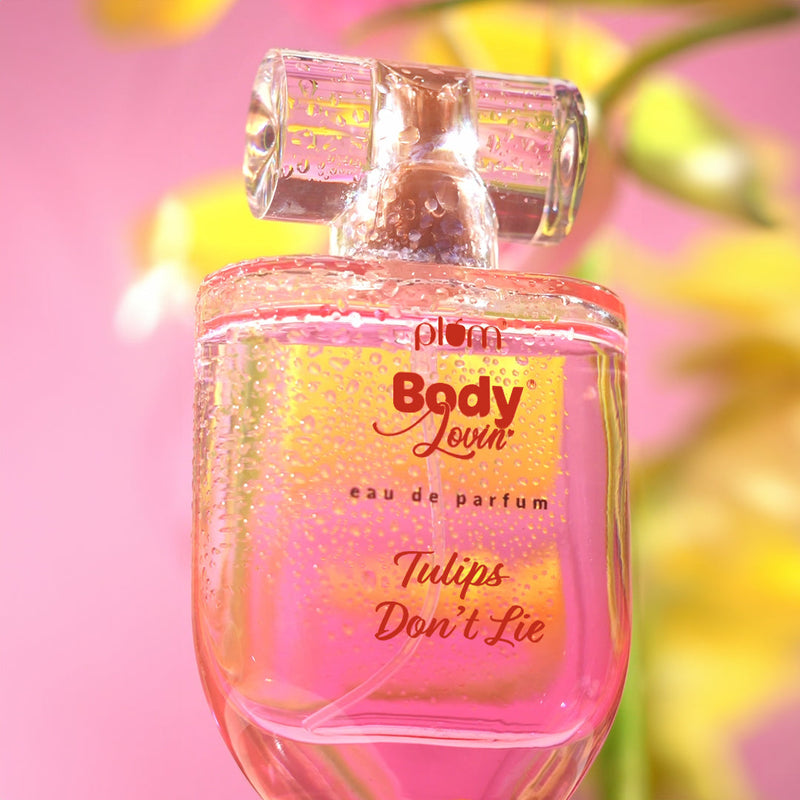 Plum Tulips Don't Lie Eau De Parfum (Perfume) by Plum BodyLovin' | Long Lasting | Supremely Luxurious | Fresh Delicate Floral Scent, 50ml Buy at Indicrest