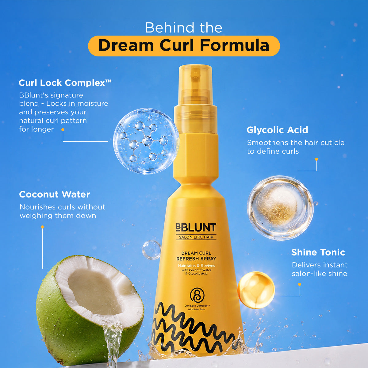 Bblunt Dream Curl Refresh Spray, 150ml - Image 5 - Buy from Indicrest