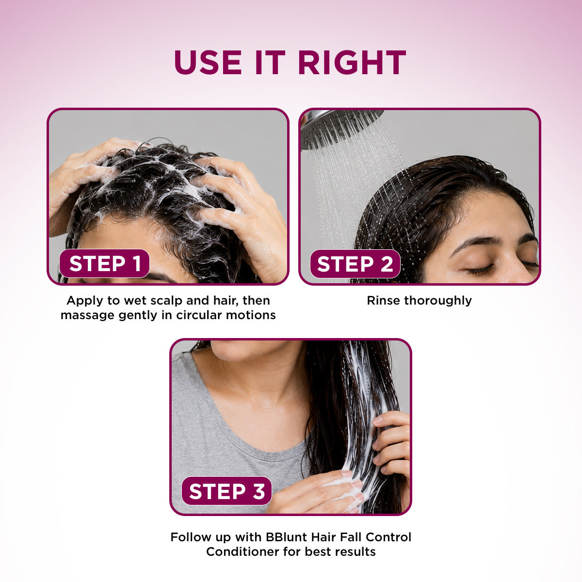Bblunt Hair Fall Control Shampoo with Pea Protein & Caffeine for Stronger Hair, Pack of 3 X 300ml - Image 22 - Buy from Indicrest