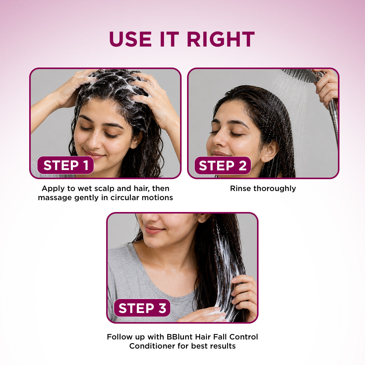 Bblunt Hair Fall Control Shampoo with Pea Protein & Caffeine for Stronger Hair, 650ml - Image 7 - Buy from Indicrest
