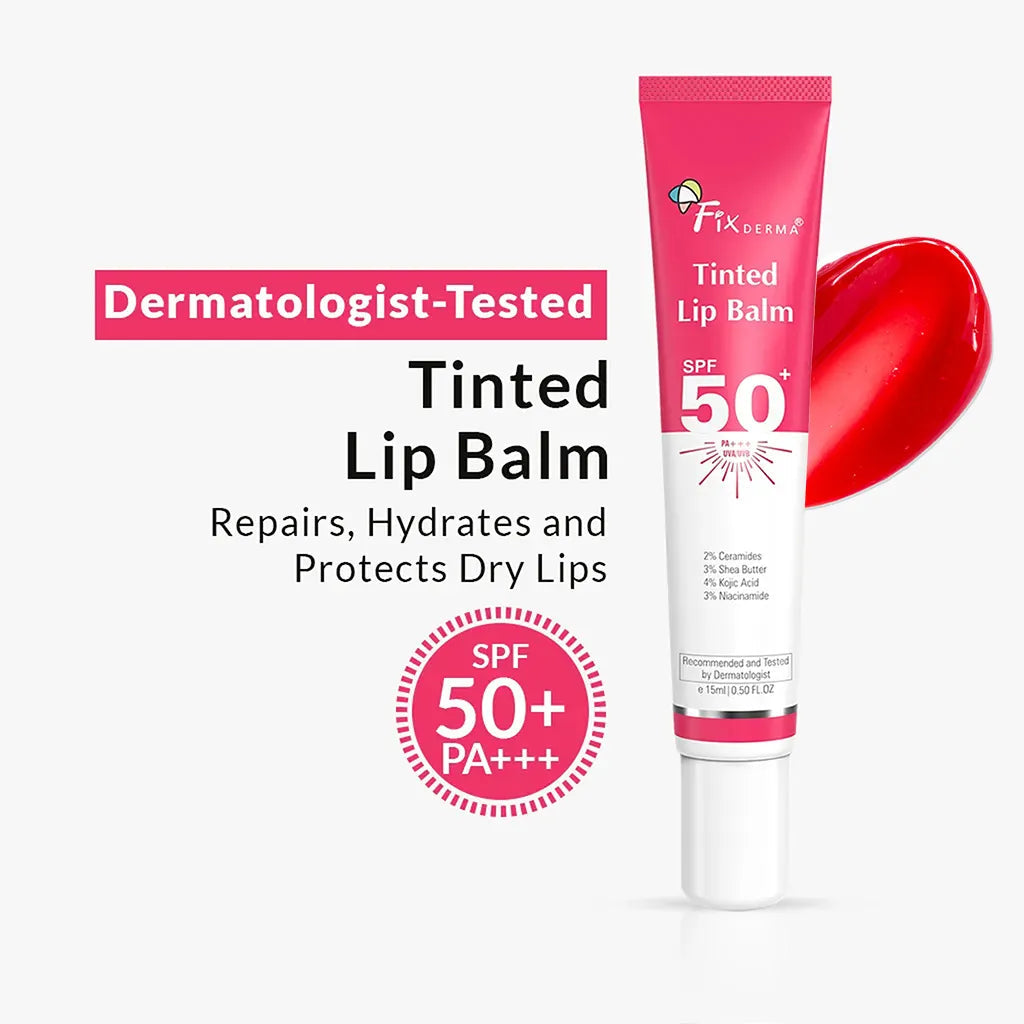 Fixderma Tinted Lip Balm SPF 50+ | Best Tinted Lip Balm for Dry Lips with SPF 50+, 15ml - Buy from Indicrest