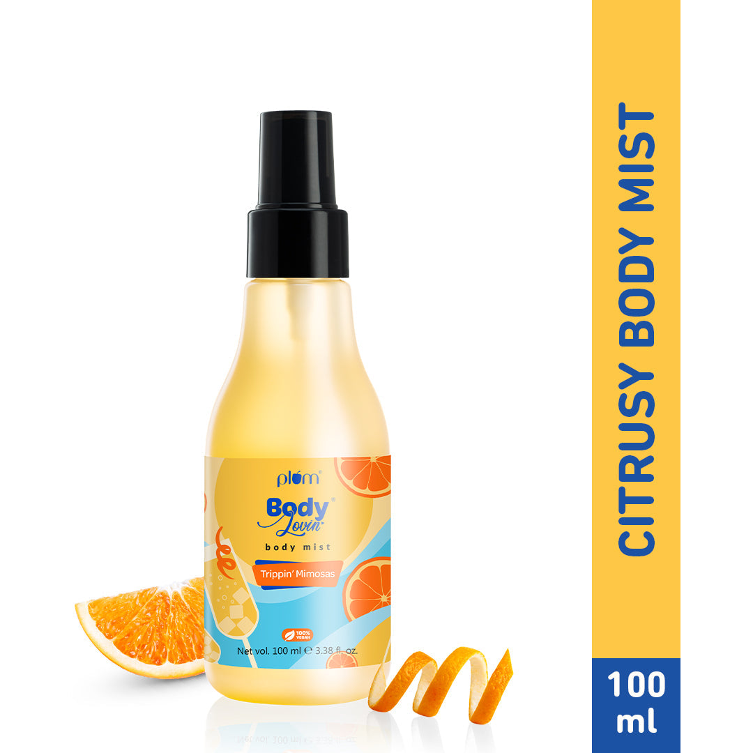Plum Trippin' Mimosas Body Mist by Plum BodyLovin' | Long Lasting | Travel-Friendly | Citrusy Fragrance | Perfume Body Spray, 150ml