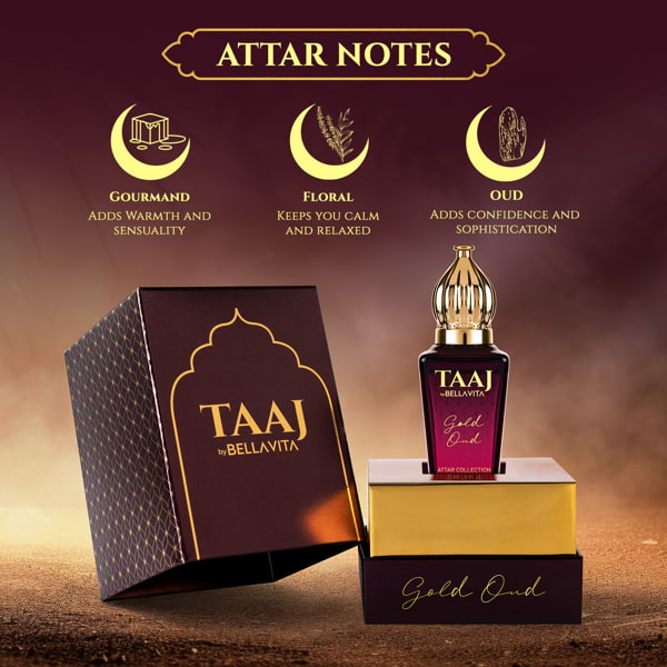 TAAJ Gold OUD Attar - 12ml - Image 3 - Indicrest