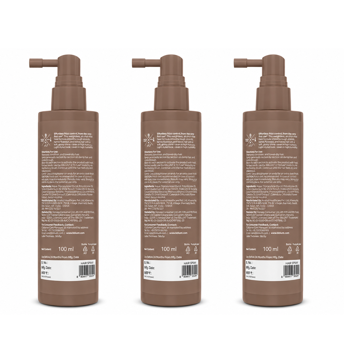 Bblunt Instant Smooth AntiFrizz Hair Spray, Tarini Peshawaria, Pack of 2 X 100ml - Image 15 - Buy from Indicrest