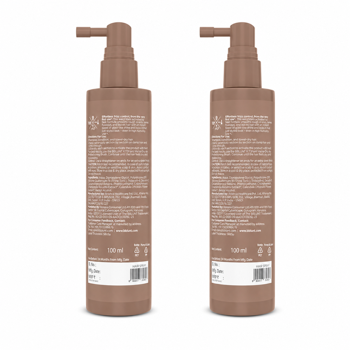 Bblunt Instant Smooth AntiFrizz Hair Spray, Tarini Peshawaria, Pack of 3 X 100ml - Image 15 - Buy from Indicrest