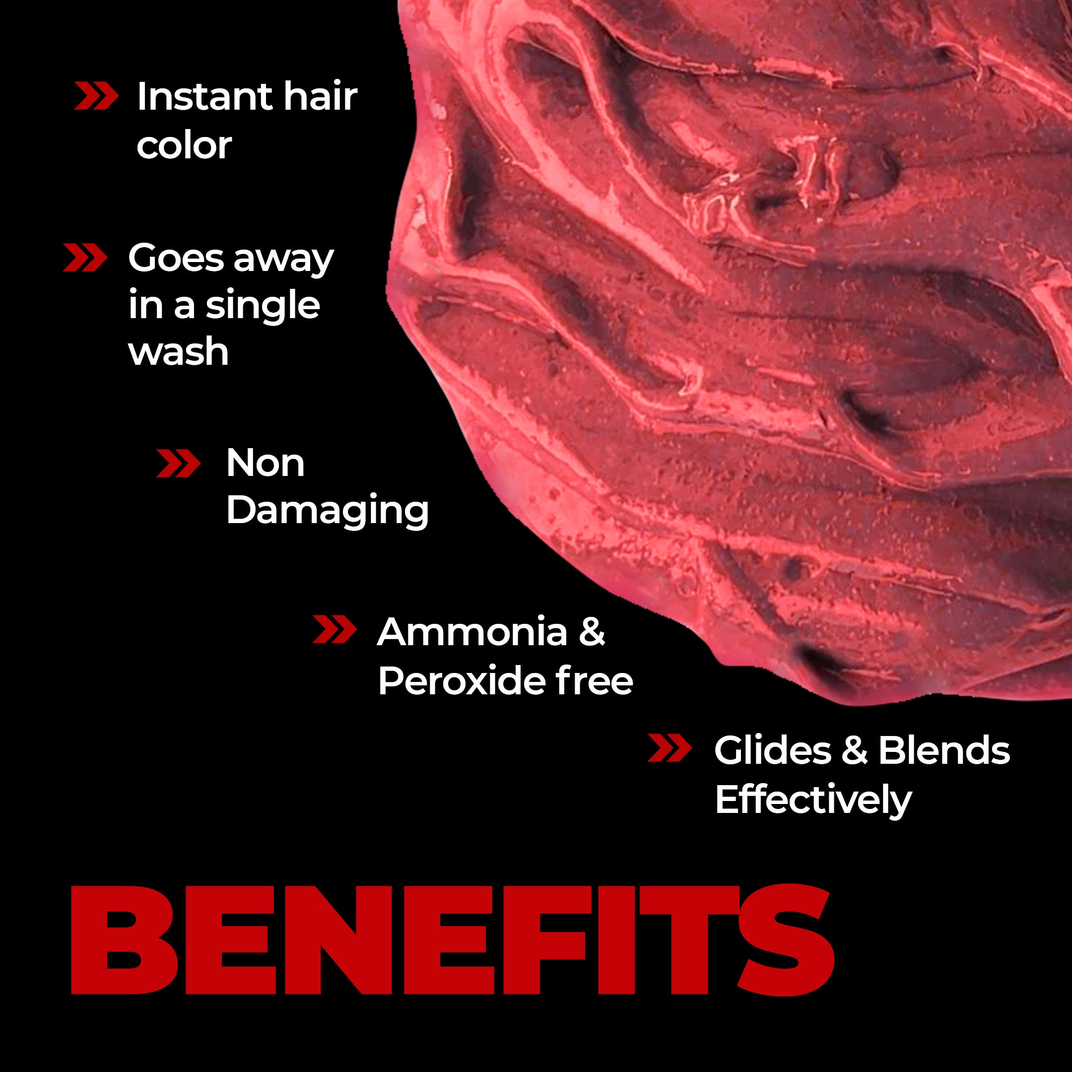 Beardo Dye Hard Temporary Hair Color Metallic Red, 25g - Image 3 - Buy from Indicrest