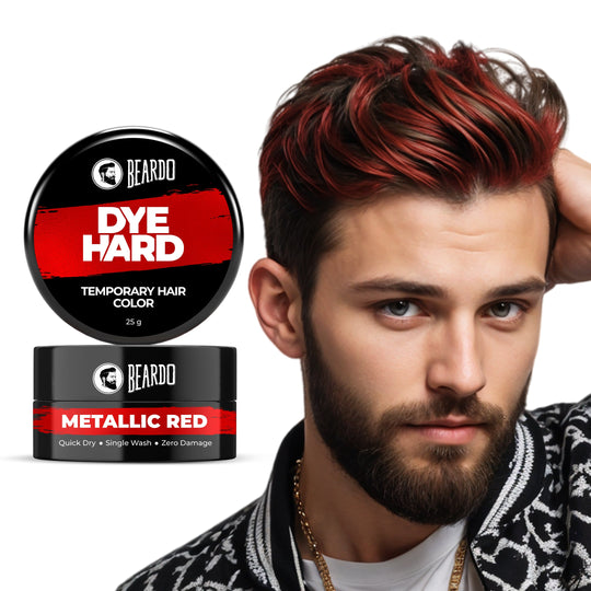 Beardo Dye Hard Temporary Hair Color Metallic Red, 25g - Buy from Indicrest