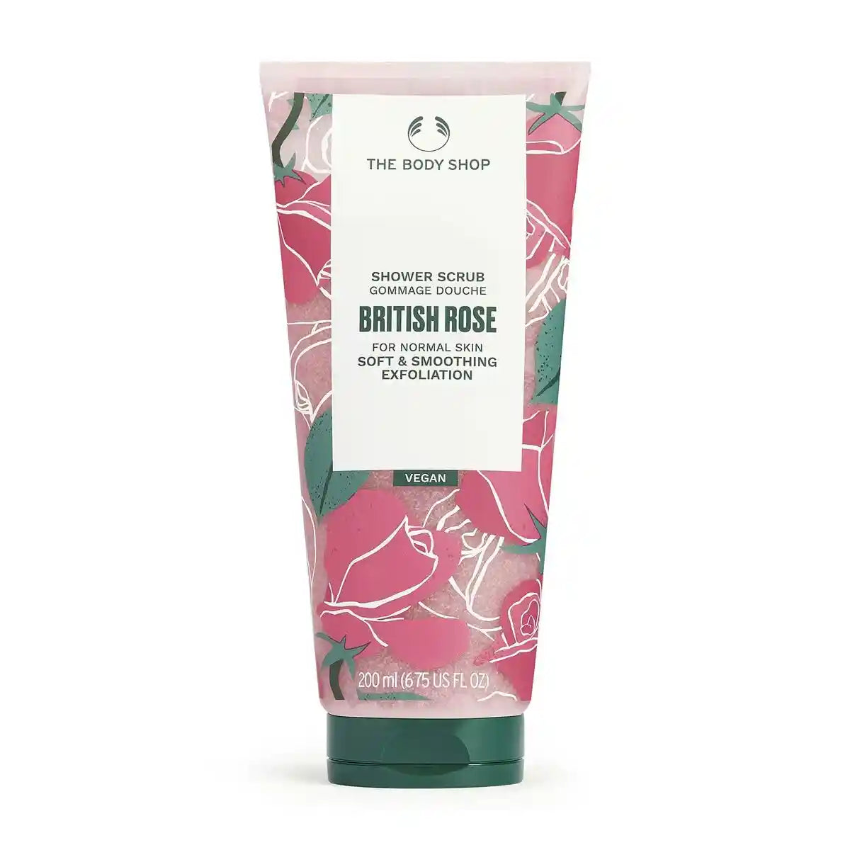 The Body Shop British Rose Shower Scrub, 200ml - Indicrest