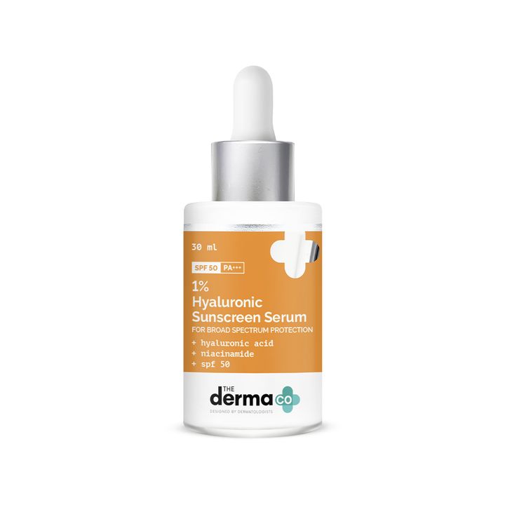 The Derma Co 1% Hyaluronic Sunscreen Serum SPF 50 PA+++ - Indicrest Buy at Indicrest